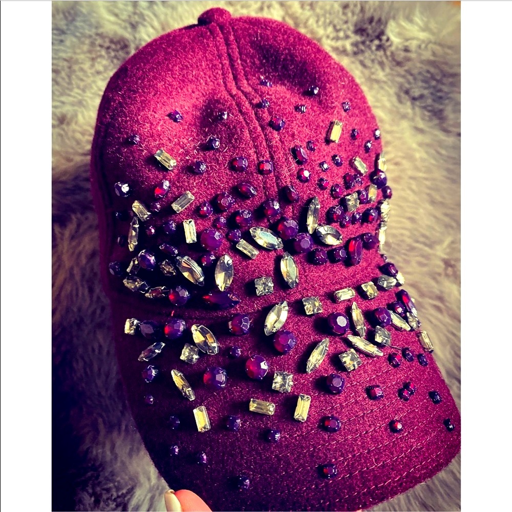 J. Crew wool bejeweled cap
